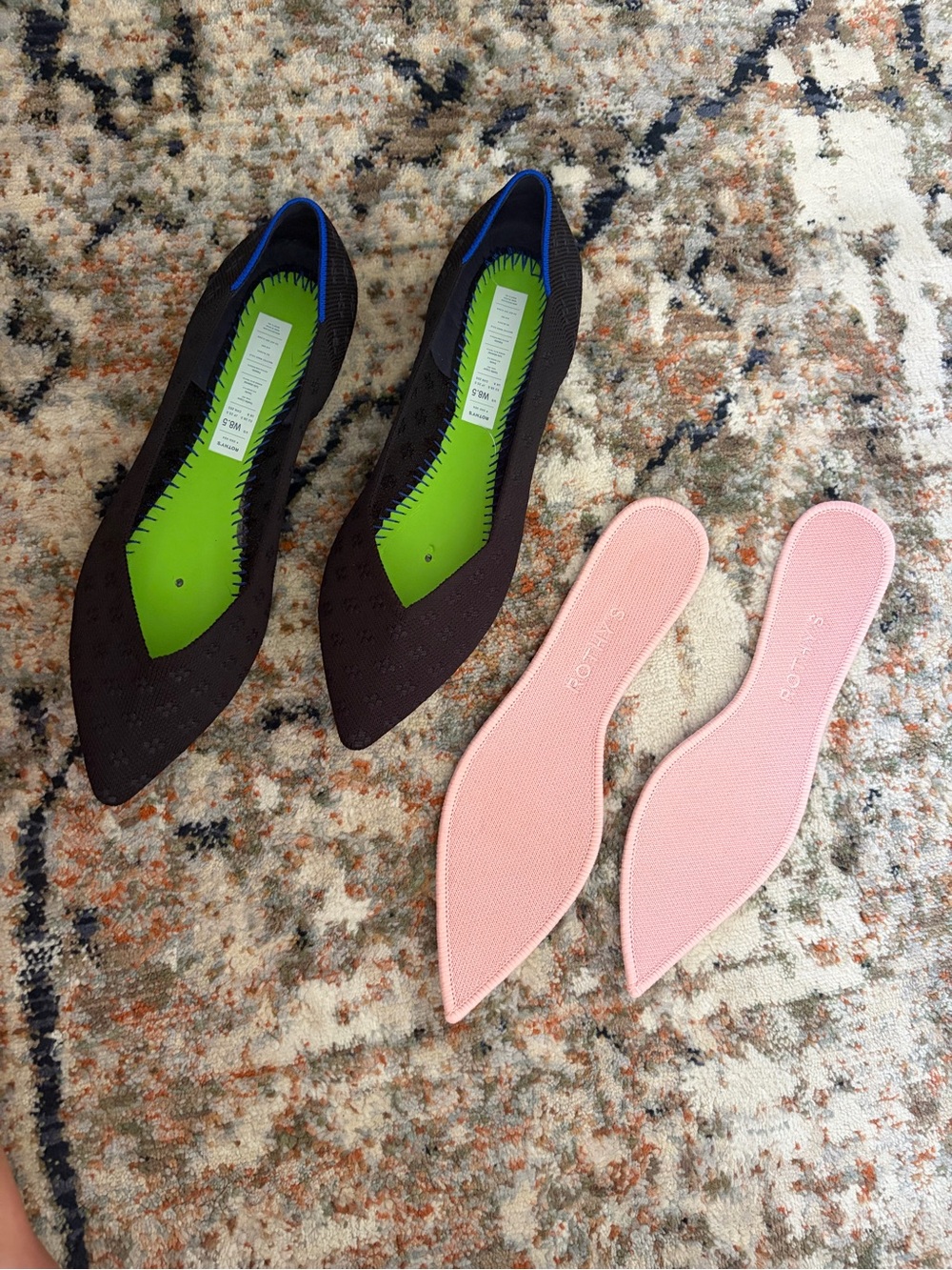 Rothy’s The Point Knit Pointed Toe Flats Black Women’s Size 8.5 - Picture 10 of 11